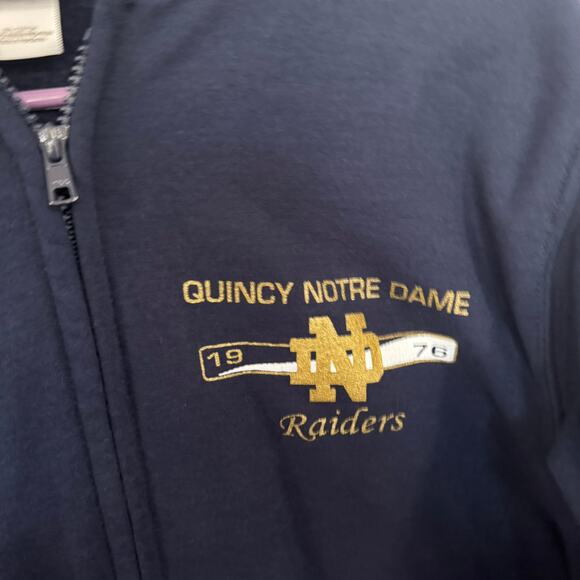Gildan Heavy Blend Full Zip Hoodie Sweatshirt Quincy Notre Dame Youth Size Large - Picture 3 of 7